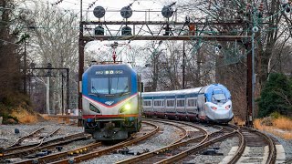 Amtrak Acela II test train passing Overbrook 13024 [upl. by Aoh]