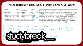 Kalkulatorische Kosten Kalkulatorische Zinsen Vermögen  Kosten und Leistungsrechnung [upl. by Anirbac912]