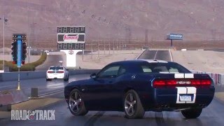 Dodge Challenger SRT8 392 vs Shelby GT350  Road and Track [upl. by Ialohcin]