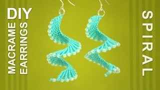 Macrame Spiral Earrings  DIY Tutorial [upl. by Stoneham]