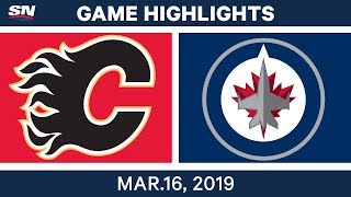 NHL Highlights  Flames vs Jets – Mar 16 2019 [upl. by Yokum]