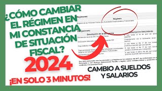 Como CAMBIAR mi REGIMEN FISCAL de mi CONSTANCIA DE SITUACIÓN FISCAL e el SAT [upl. by Ryley207]