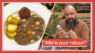 Wildstoof met gepofte pastinaak en stoofpeertjes  Buiten koken met Ramon 5 [upl. by Selyn981]