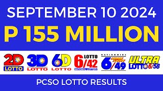 Lotto Result Today 9pm September 10 2024  PCSO Complete [upl. by Pergrim]