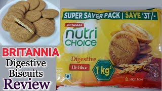 Britannia NutriChoice Digestive High Fibre Biscuits  Review in Hindi  Rs 136 per KG [upl. by Ellehcan161]