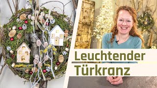 Türkranz Weihnachten selber machen  Weihnachtskranz Tür [upl. by Arolf32]