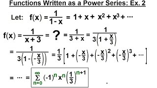 Calculus 2 Infinite Sequences and Series 54 of 86 Function Written as Powere Series Ex 2 [upl. by Prouty]