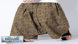 INCERUN Men Pant Ethnic Print Low Rise Long Pant Loose Fit Mens Review [upl. by Cummine]