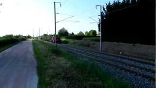 Locomotive diesel VFLI et rame fret insolitevob [upl. by Evilc]