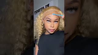 Prefect Install and Beautiful Style Lace Front Wig wigtutorial blondehair curlyhairstyles fyp [upl. by Ajroj]