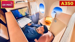 Unboxing Air India’s New A350 BUSINESS CLASS After Tata takeover  Inaugural flight [upl. by Drusi287]