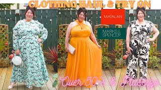 MARKS amp SPENCER amp MATALAN HAUL amp TRY ON PLUS SIZE  OVER 50S FASHION [upl. by Assela]