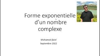 forme exponentielle dun nombre complexe [upl. by Vrablik]