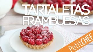 Tartaletas de frambuesa y crema pastelera  Petitchef [upl. by Atteinotna]