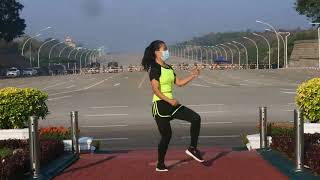 Myanmar Dance Workout during the military coup  Full video [upl. by Yelsnit]