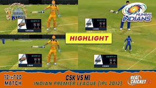 CSK vs MI Indian Premier League 2012 T20 Match  Real Cricket™ 24  Highlights [upl. by Varick799]