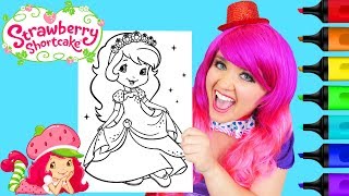 Coloring Strawberry Shortcake Princess Coloring Page Prismacolor Markers  KiMMi THE CLOWN [upl. by Edme]