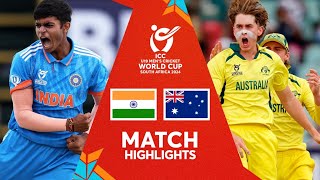 India vs Australia  Final Match Highlights  U19 CWC 2024 [upl. by Enirahtak]