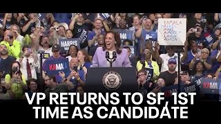 Kamala Harris in San Francisco VP returns to SF for 1st time as presidential candidate  KTVU [upl. by Entroc558]