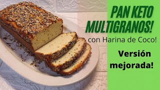 Pan Keto Harina de Coco versión Mejorada 🤗💚🍞 [upl. by Pompea755]