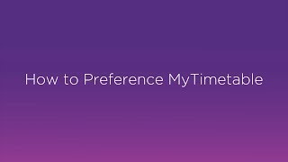 How To Preference MyTimetable [upl. by Brieta]