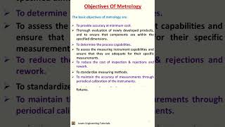 Objectives Of Metrology II Metrology04 [upl. by Yrahca]