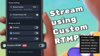 How to use RTMP in turnip Stream in 108060 2k amp 4k 60fps  customrtmp howtousertmp rtmpupdate [upl. by Ades]