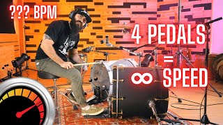 MY BASSDRUM SPEED RECORD  PLAYING 4 PEDALS AT ONCE  400 BPMS [upl. by Delacourt991]