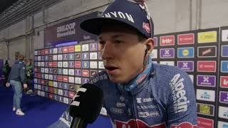 Jasper Philipsen  Interview at the start  Omloop Het Nieuwsblad 2024 [upl. by Nnaid]