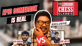 SATU LANGKAH BLUNDER MEMBUYARKAN KEMENANGAN  Gukesh vs Jules Moussard  London Chess Classic 23 [upl. by Tnek]