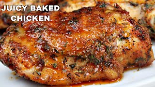 Youll Never Bake Chicken Thighs Any Other Way  Juicy OVEN Baked Chicken [upl. by Ledeen]