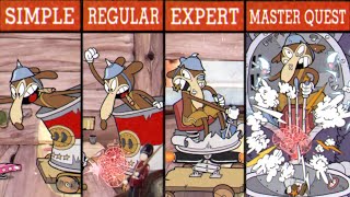 Cuphead No Hit  Difficulty Comparison  Murine Corps  Master Quest 15 [upl. by Stulin]