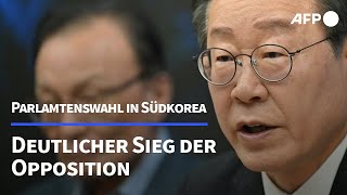 Deutlicher Sieg der Opposition bei Parlamentswahl in Südkorea  AFP [upl. by Todhunter261]