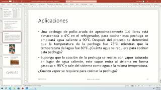 Aplicación del Balance de energía en el calentamiento de una pechuga de pollo Calor sensible [upl. by Parrie]