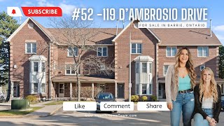 Stunning 3Bedroom Townhouse in Barries SouthEnd  Unit 52  119 DAmbrosio Drive Barrie Ontario [upl. by Gnoix]