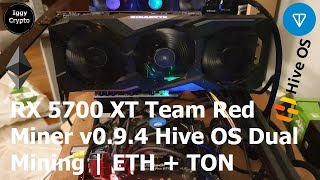 RX 5700 XT Team Red Miner v094 Hive OS Dual Mining  ETH  TON [upl. by Cathy]