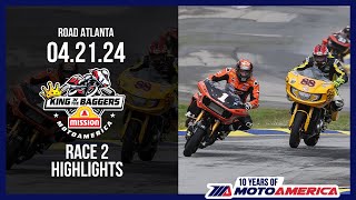 Mission King of the Baggers Race 2 at Road Atlanta 2024  HIGHLIGHTS  MotoAmerica [upl. by Ayouqes139]