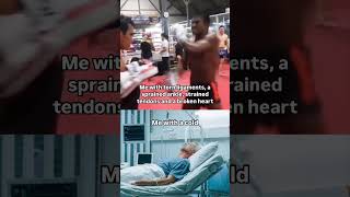 Me with broken legs Vs with cold muaythai mma training [upl. by Yeleak]