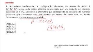 Exercicio resolvido  Números quânticos Caracterização de orbitais 10ºAno [upl. by Aida]