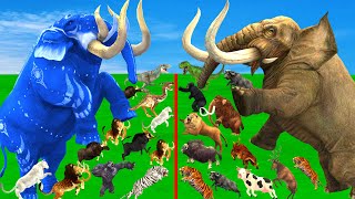 Prehistoric Mammals vs Modern Animals Giant Elephant vs Woolly Mammoth Mastodon Animal Epic Battle [upl. by Varion]