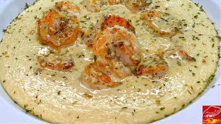 Creamy Garlic Shrimp And Grits Recipe  The Best Shrimp And Grits  Creamy Grits [upl. by Inneg]