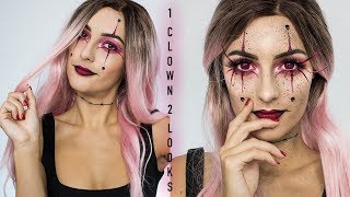 1 MAKEUP 2 LOOKS HALLOWEEN  By Indy [upl. by Hutchins]