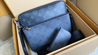 UNBOXING Louis vuitton trio messenger bag M69443 Best seller LV bag [upl. by Nelram]