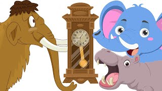 Hickory Dickory Dock Elphant vs Hippo vs Mammoth Song  Preschool Songs for Circle Time [upl. by Leirol]