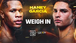 DEVIN HANEY VS RYAN GARCIA WEIGH IN LIVESTREAM [upl. by Amlas674]