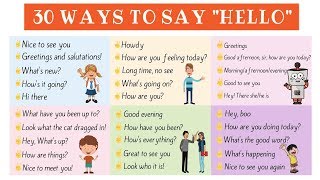 30 Different Ways to Say HELLO in English  Useful Greetings for English Learners [upl. by Isborne]