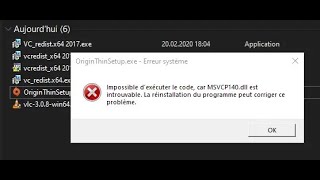 Comment résoudre les erreurs  MSVCP140dll et VCRUNTIME140dll facile et rapide [upl. by Elvie]