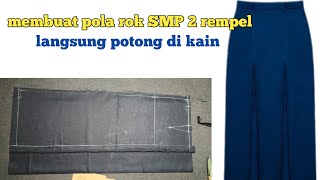 membuat pola rok smp langsung potong di kain [upl. by Jerad]