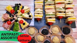 ANTIPASTI assortiti con PANE da TRAMEZZINO TARTUFINI SPIEDINI ALBERELLI [upl. by Chalmers215]