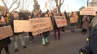 Demonstrationen in Budapest Lehrer brauchen endlich höhere Gehälter [upl. by Ajoop944]